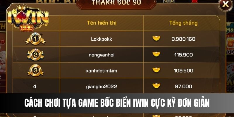Cách chơi tựa game Bốc Biển IWIN được đánh giá là cực kỳ đơn giản